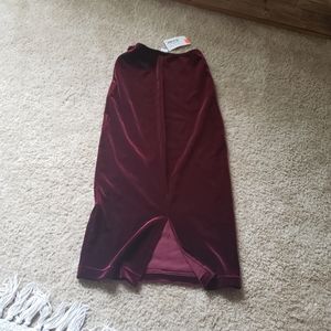 Velvet Pencil Skirt